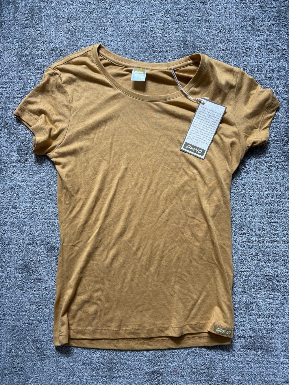 ONNO Bamboo Women's Short Sleeve Crewneck Tee in Mustard
